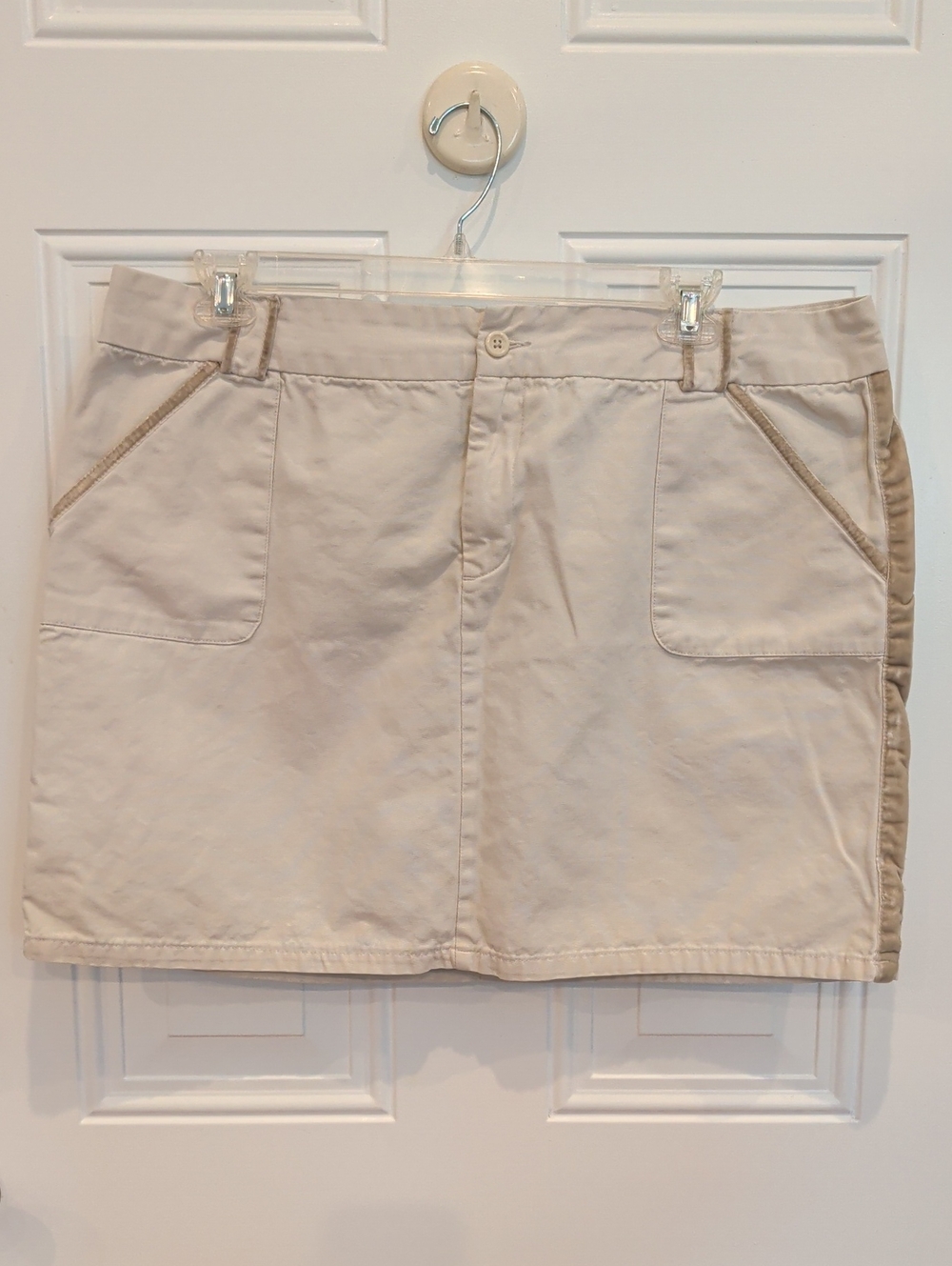 Old Navy Classic Cotton Blend Mini Skirt in Light Beige